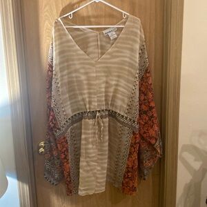 Denim 24/7 Long Sleeve Flowy Top - Size 28W - $15